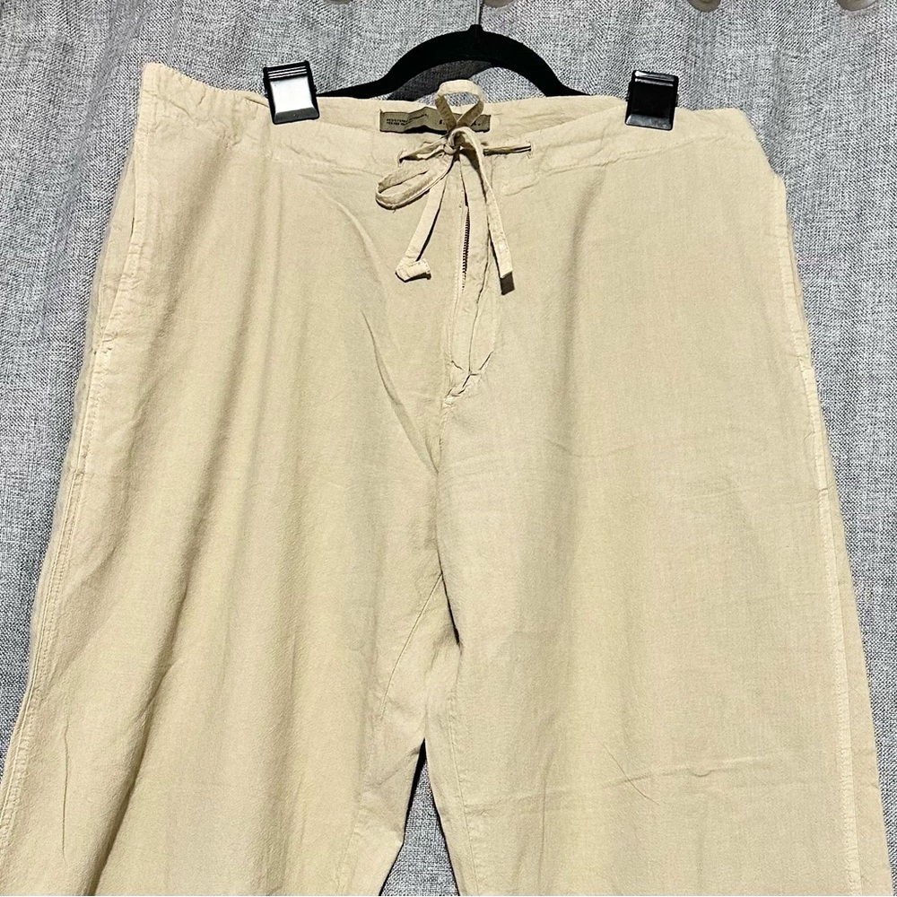 Mistral Women’s Tan Drawstring Straight Leg Pants, Size XL